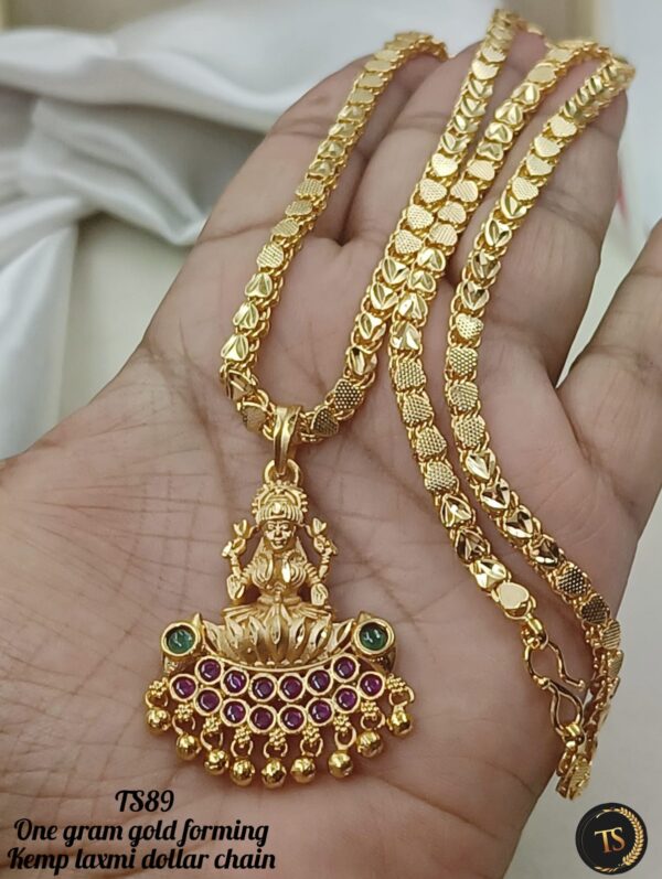 One gram gold forming Kemp laxmi dollar chain.