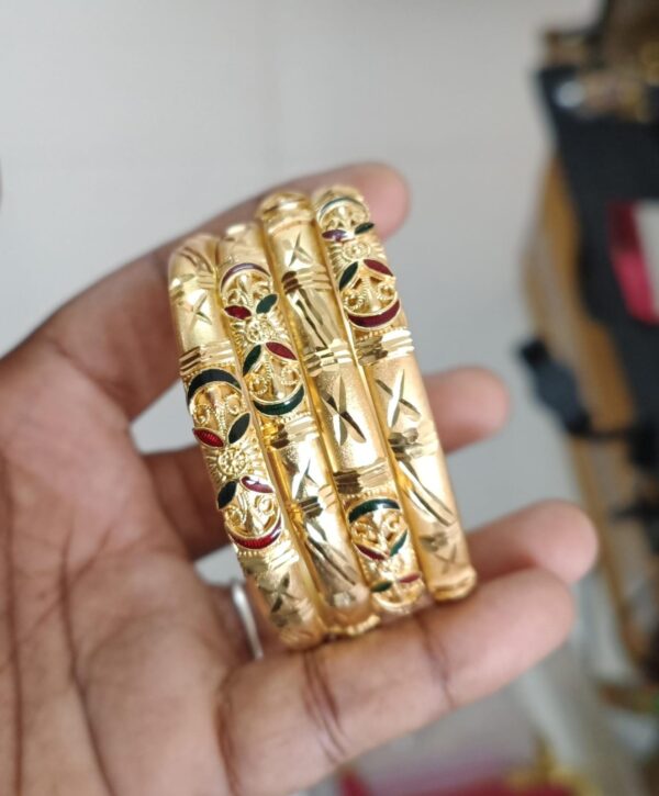 Gold design bangles.