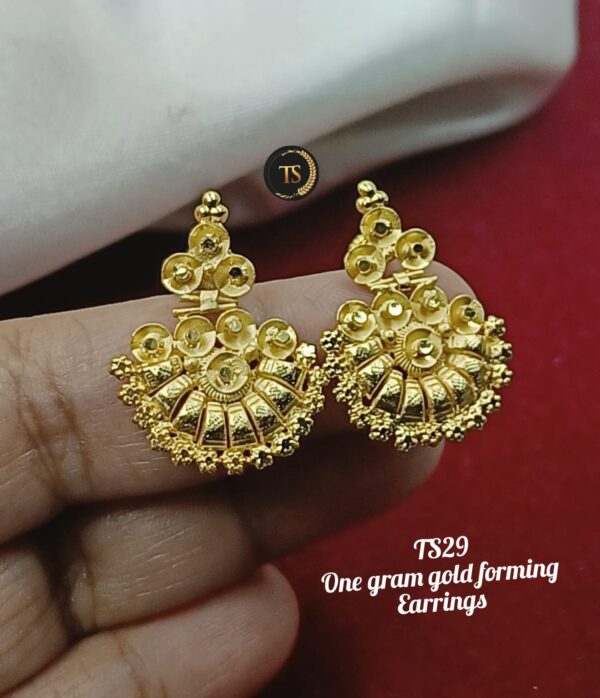One gram gold forming earrings.
