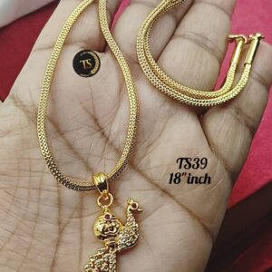 Ad stone peacock dollar chain.