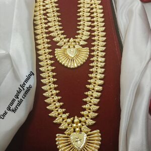 One gram gold forming kerala wedding combo set.
