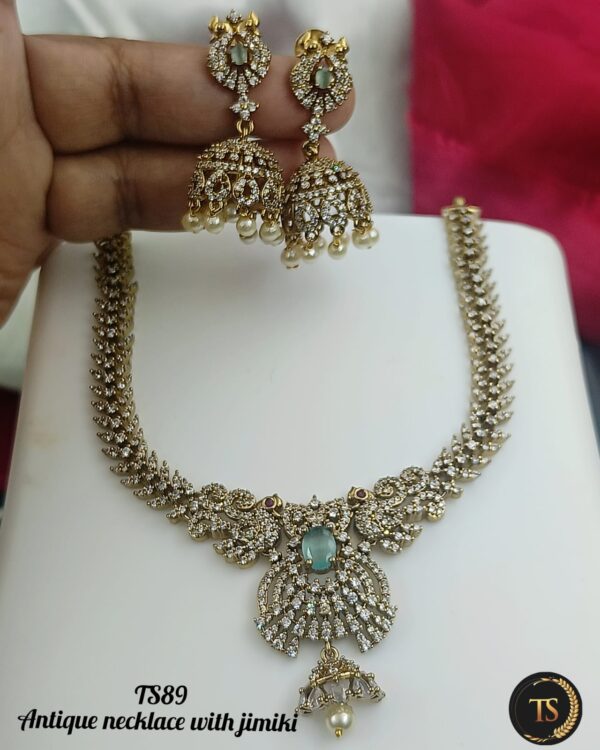Bridal antique ad necklace with jimiki. - Image 4