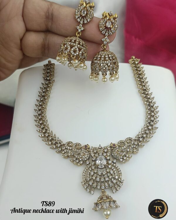 Bridal antique ad necklace with jimiki. - Image 2