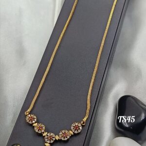 Elegant Gold Finish Stone Necklace.