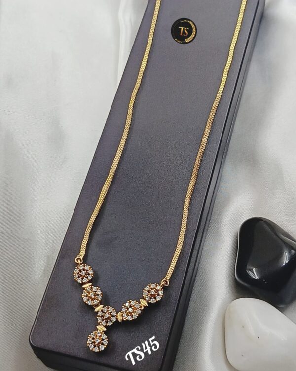 Elegant Gold Finish Stone Necklace. - Image 2