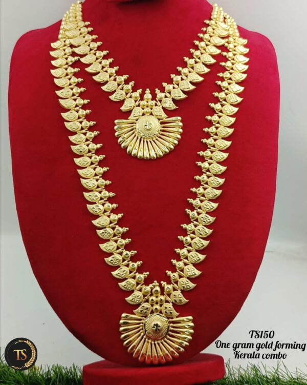 One Gram Gold Forming Kerala Wedding Combo Set - Image 3