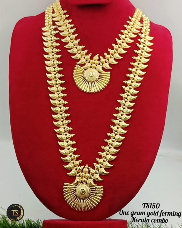 One Gram Gold Forming Kerala Wedding Combo Set - Image 2