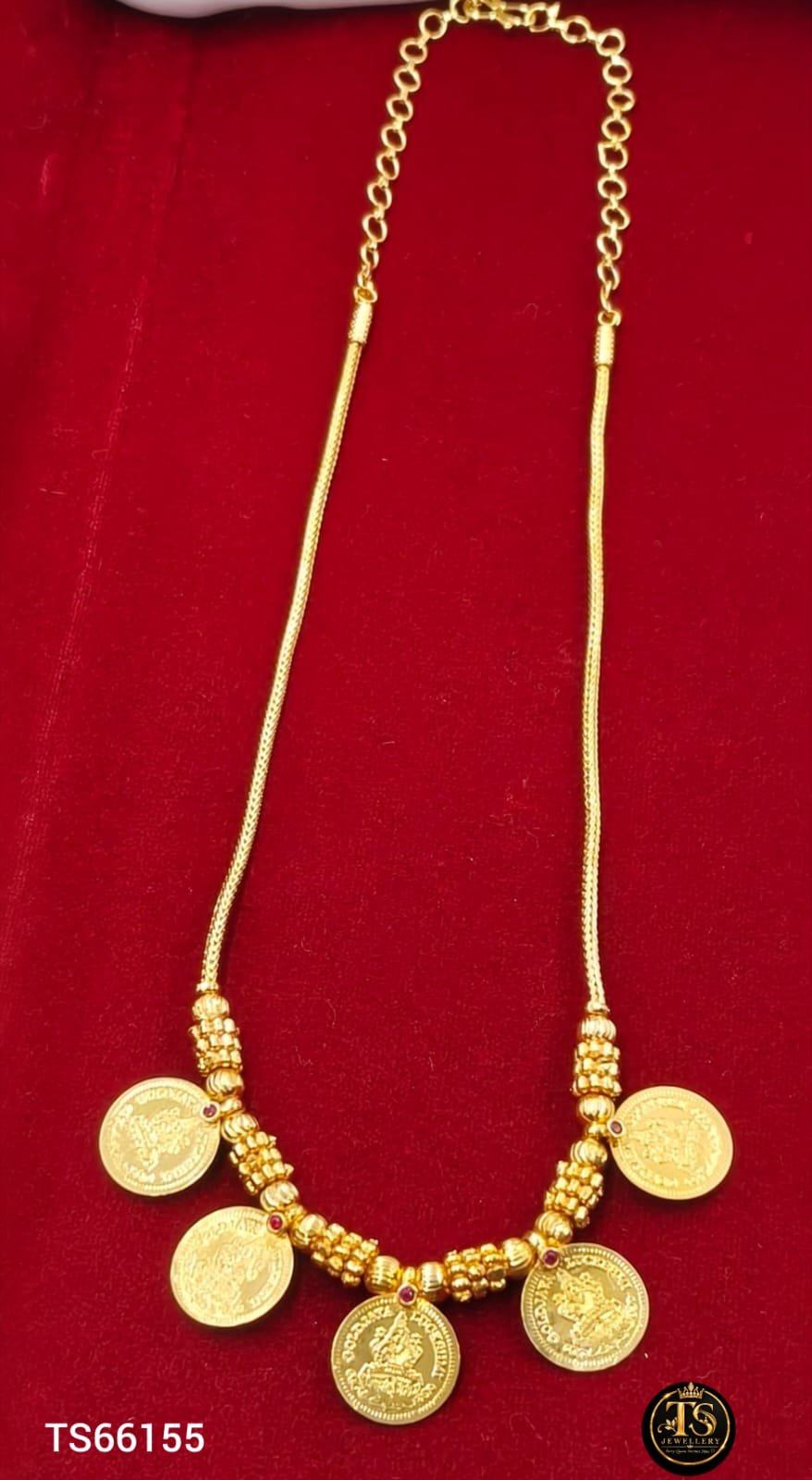 Gold design lakshmi coin necklace ✨